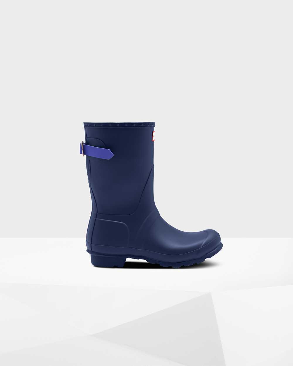 Hunter Original Short Back Adjustable Women's Rain Boots NZ-41452Y Dark Blue